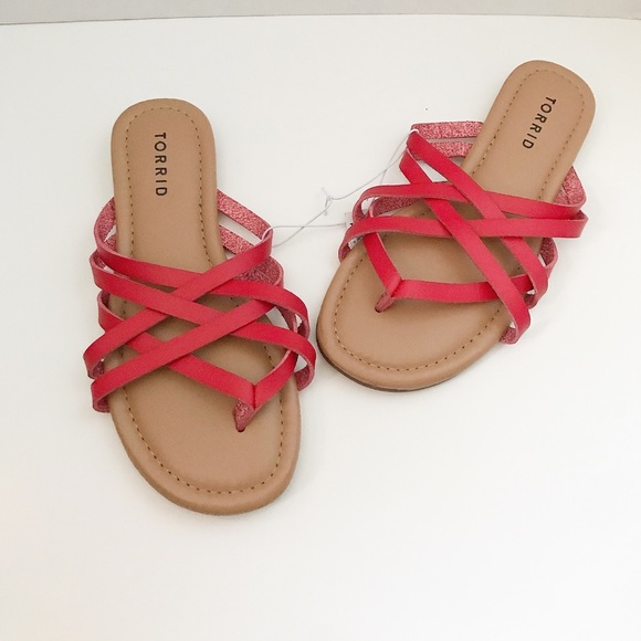 torrid Shoes - Red Torrid Flip Flops WIDE WIDTH
